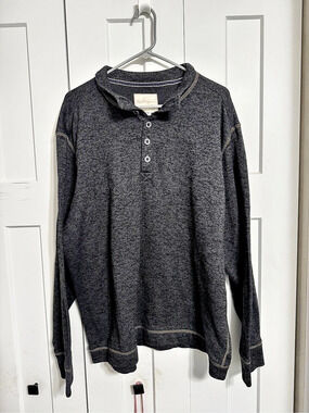 Weatherproof Men's Long Sleeve Henley Gray Size XXL
